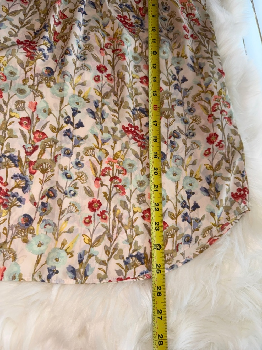 LC Lauren Conrad Floral Blouse Size L Multicolor Tie Back Keyhole Boho Top - Picture 10 of 10